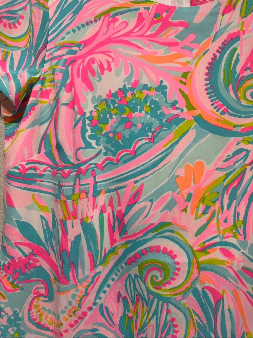 NWT Lilly Pulitzer Masey Short Sleeve Romper in Carnivale Coral size 14 NWT - Picture 7 of 9